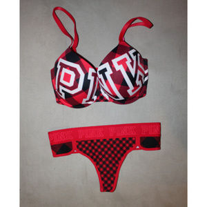 plaid underwear set